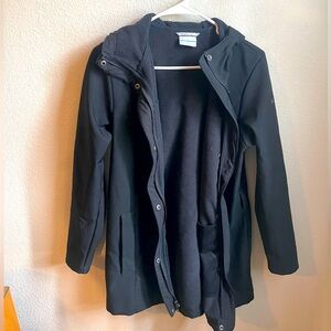 Columbia Women's Black Hooded Long Jacket